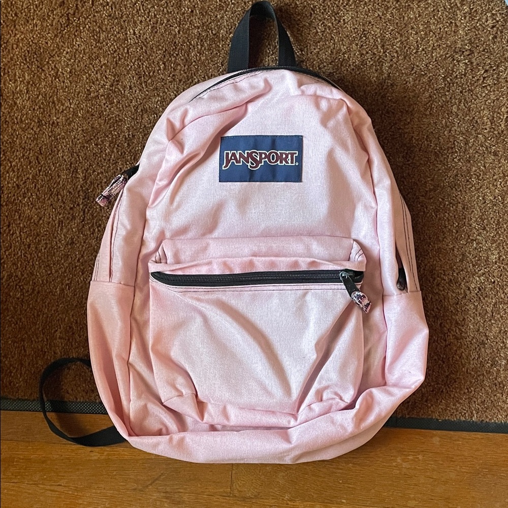 Jansport Light Pink Backpack with Front Pocket